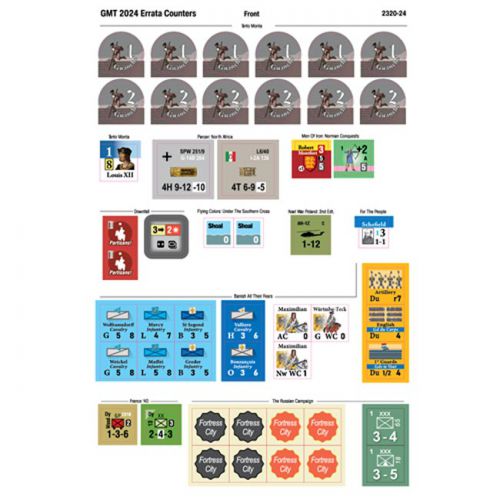 GMT Errata Counter Sheet 2024