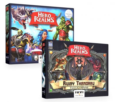 Hero Realms - Pakiet Gra Podstawowa + Ruiny Thandaru (z licznikami życia) + karty promo (PL)
