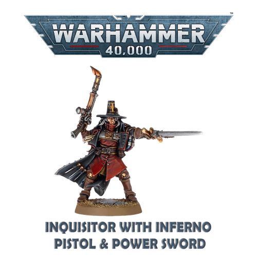 Warhammer 40000: Inquisitor with Inferno Pistol & Fire Sword